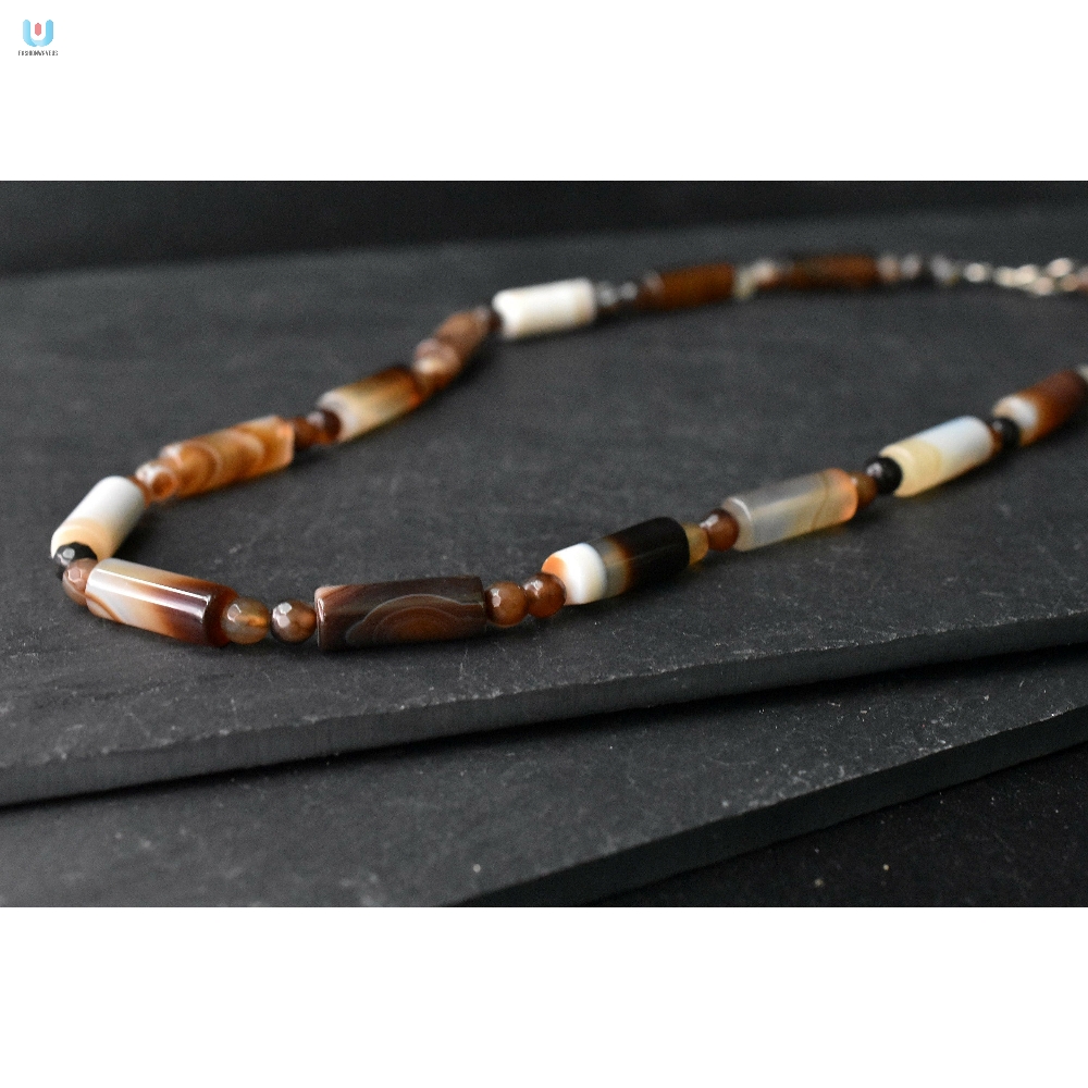 Bohemian Style Himalayan Agate Beaded Necklace  Tgv