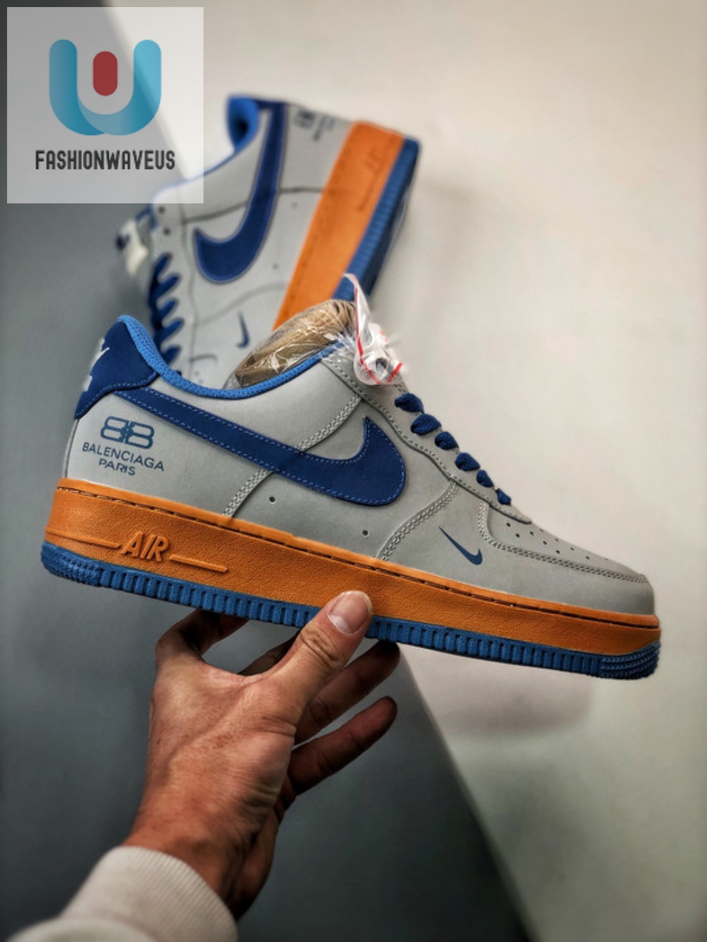 Nike Air Force 1 Low Grey Blue Orange  Tgv