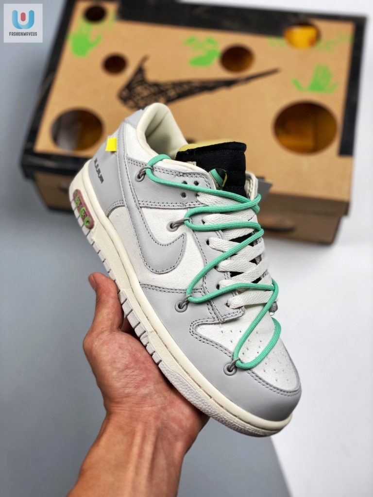 Offwhite X Nike Dunk Low 04 Of 50 Sail Grey Black Tgv fashionwaveus 1