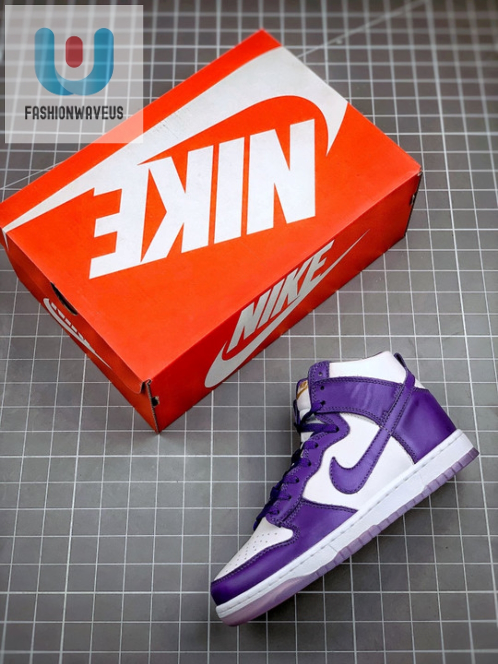 Nike Dunk High Whitevarsity Purple Dc5382100  Tgv