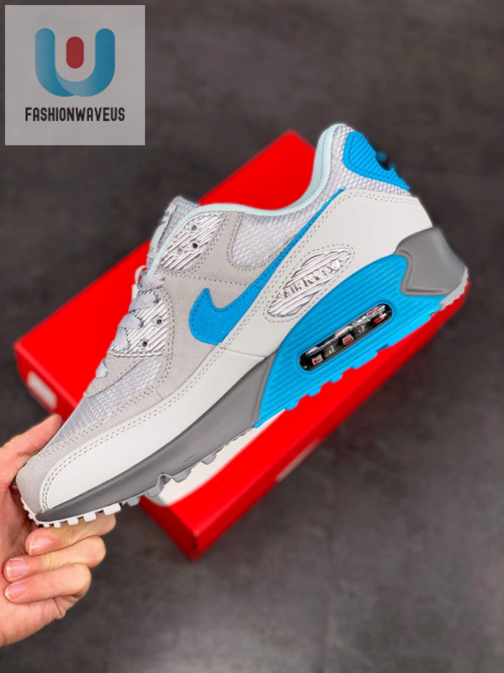 Nike Air Max 90 Moscow Smoke Greyinfraredlaser Blue  Tgv