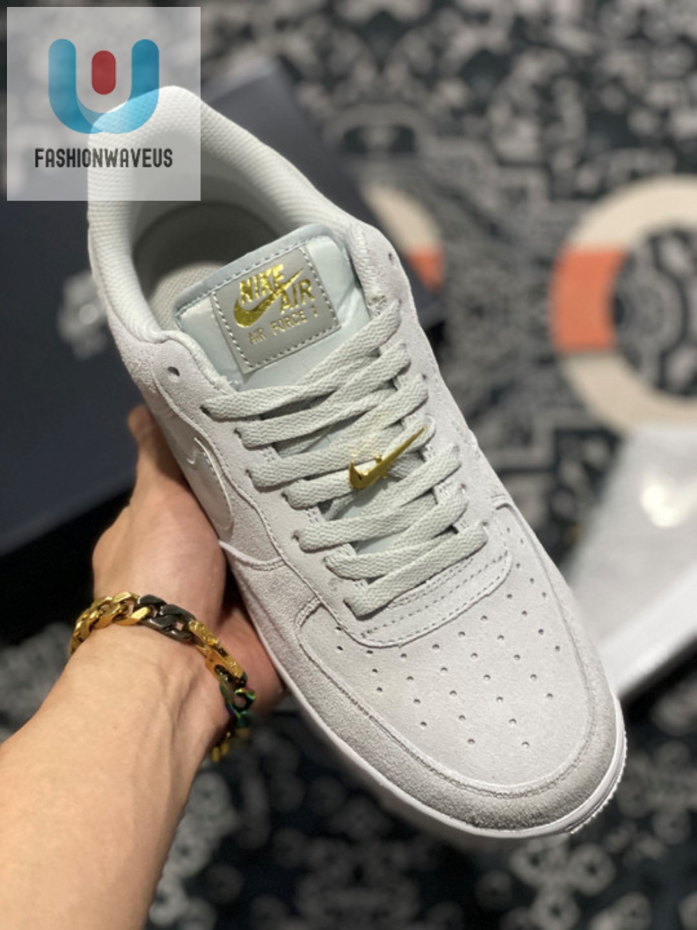 Nike Air Force 1 Low Grey Silver Gold Dc4458001 