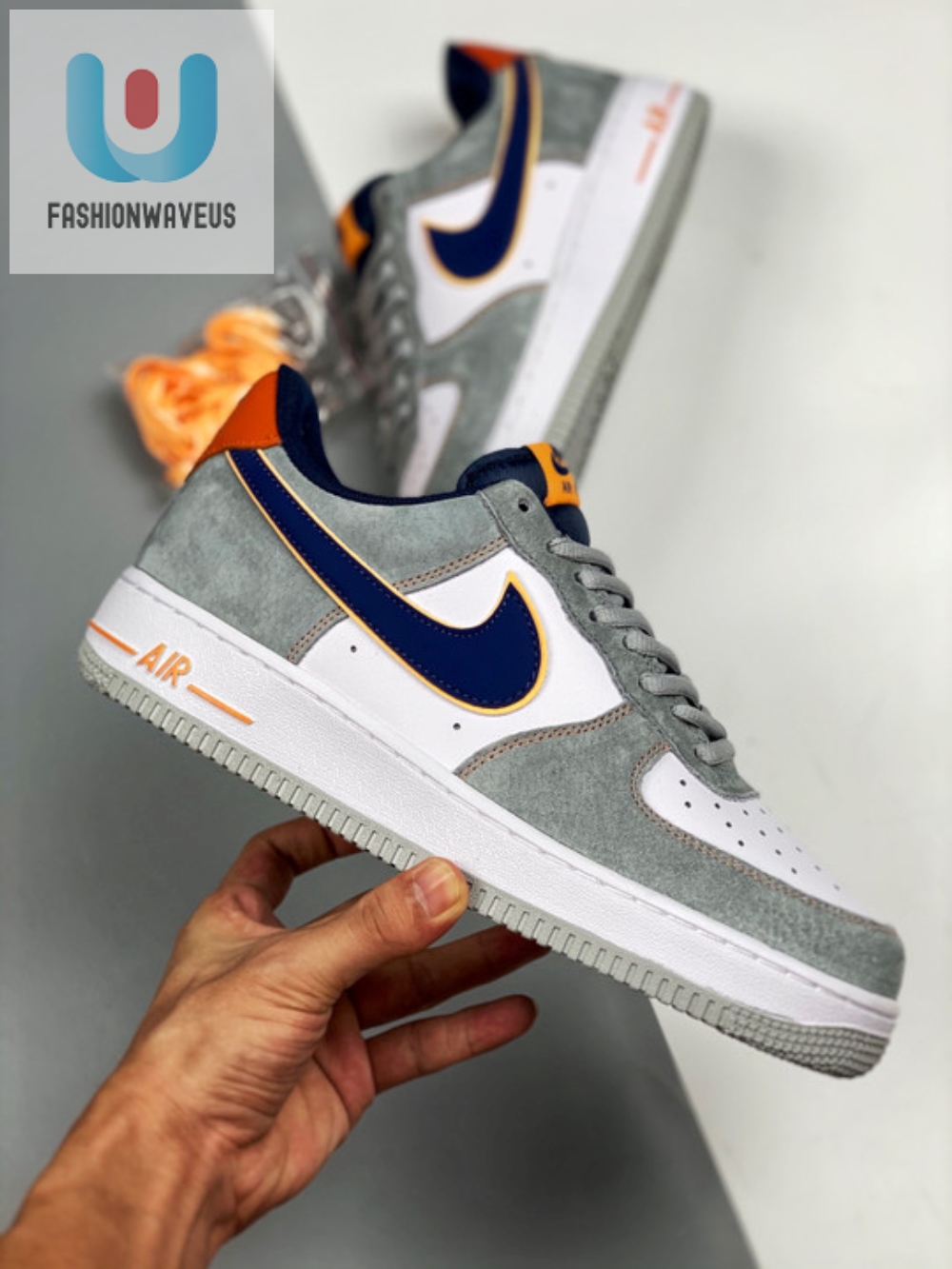 Nike Air Force 1 Low Grey White Navy 