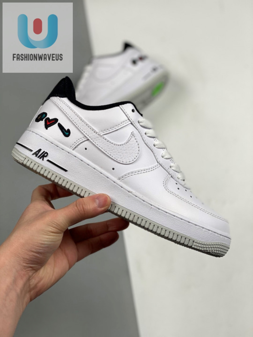 Nike Air Force 1 Low Peace Love Swoosh White University Red 