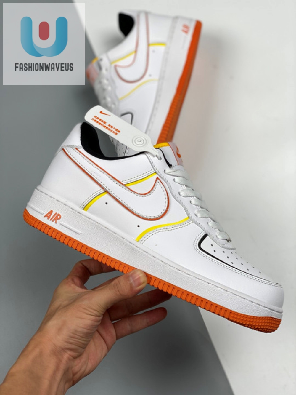 Nike Air Force 1 Low Diy White Orange Yellow 
