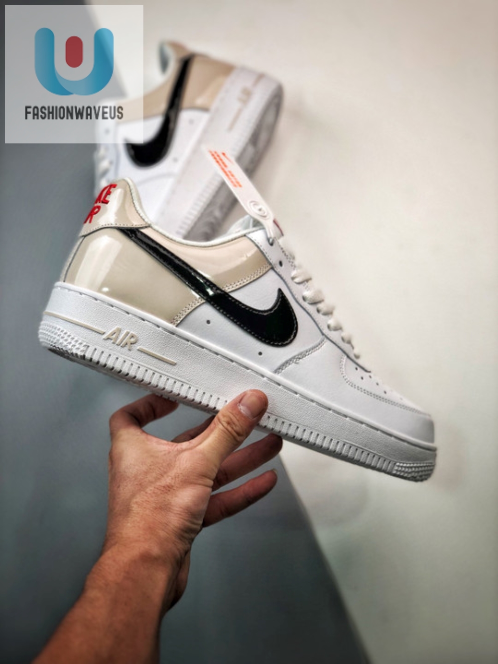 Nike Air Force 1 Low Patent Swoosh Light Iron Ore Dq7570001 