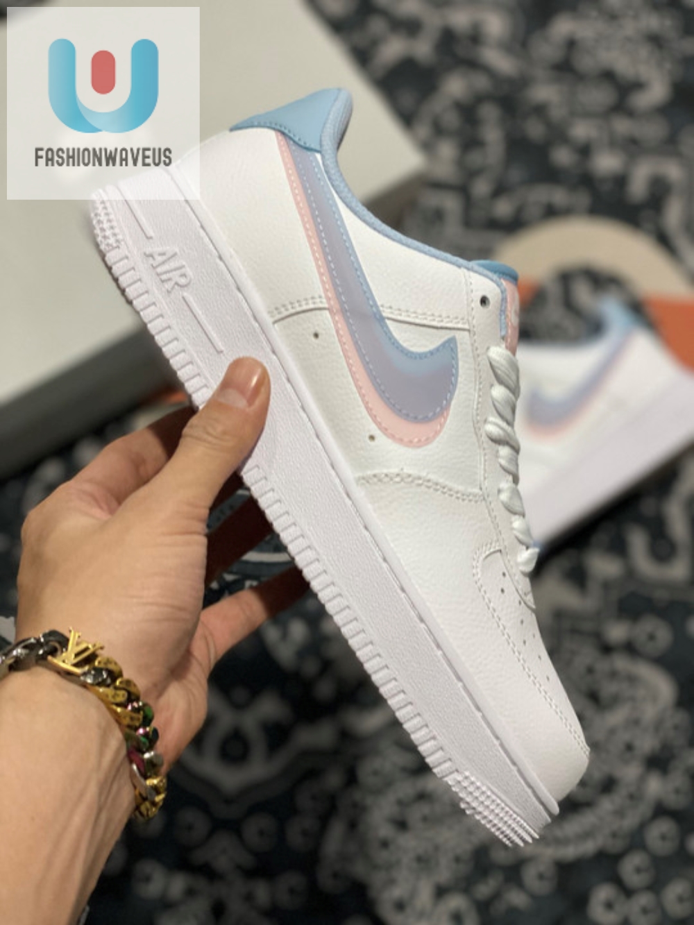 Nike Air Force 1 Low Double Swoosh Whitelight Armory Bluearctic Punch 