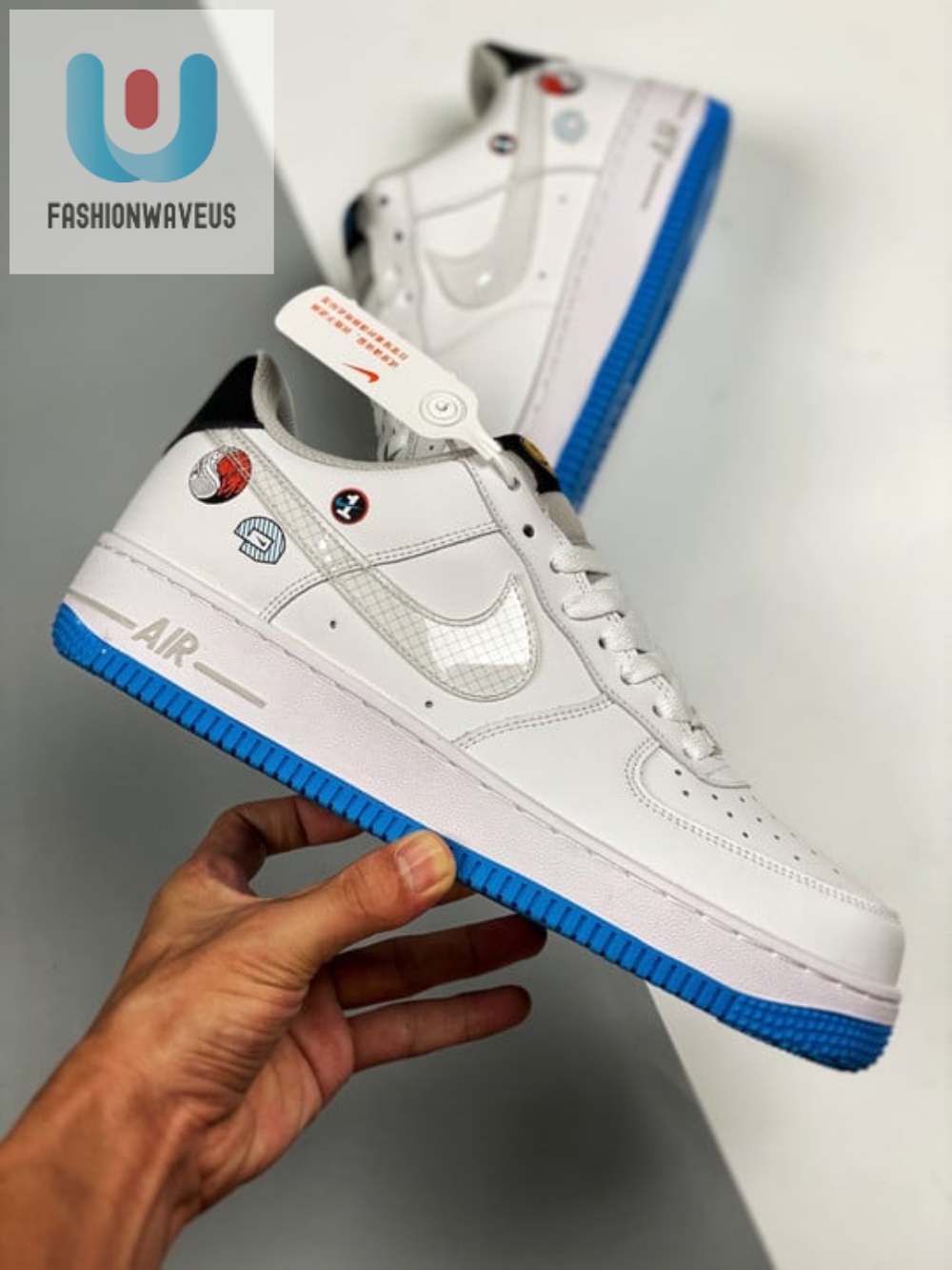 Nike Air Force 1 Sticker Whitewolf Greyblackmulticolor 