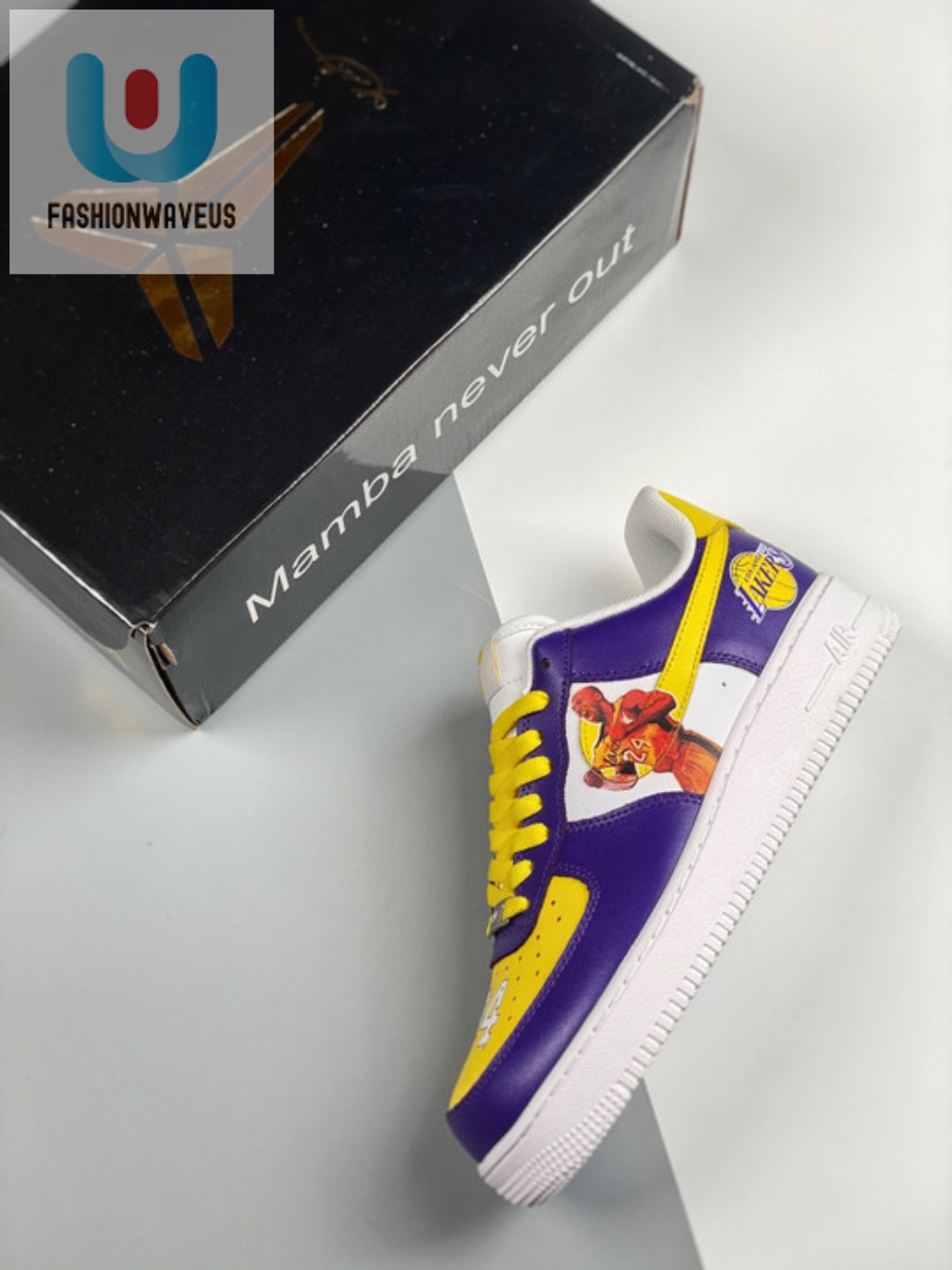 Custom Nike Air Force 1 Low Lakers Purple Yellow White 