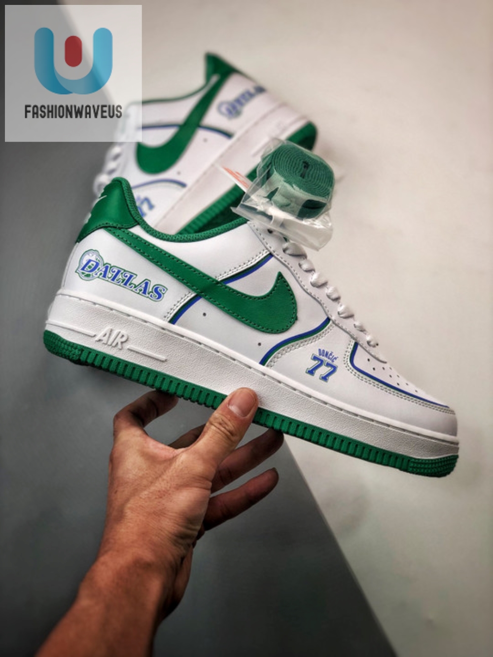 Custom Nike Air Force 1 Dallas Green White 