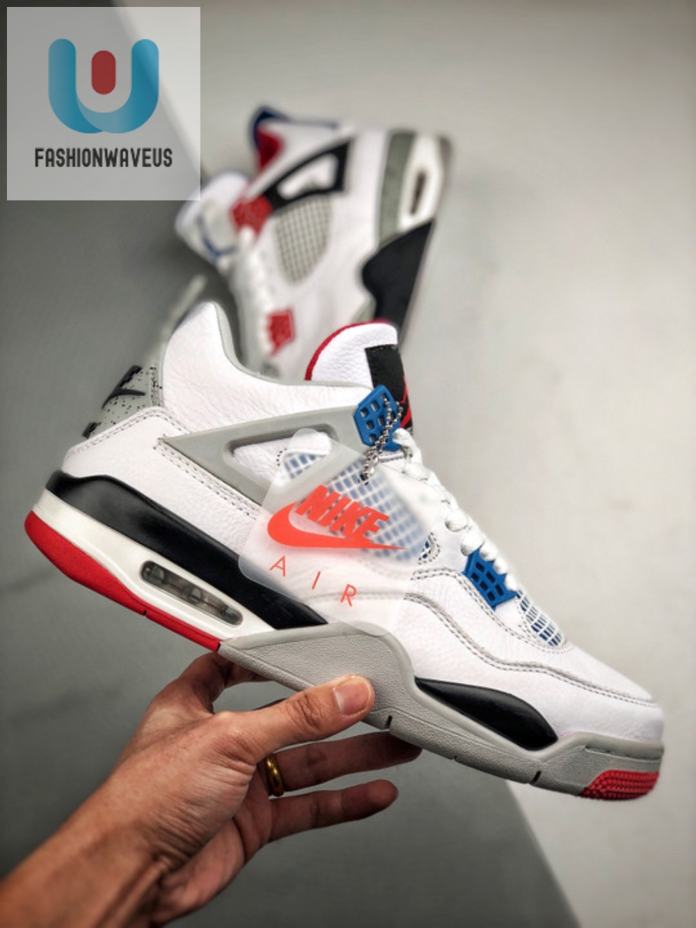 Air Jordan 4 What The Whitefire Redtech Greymilitary Blue 