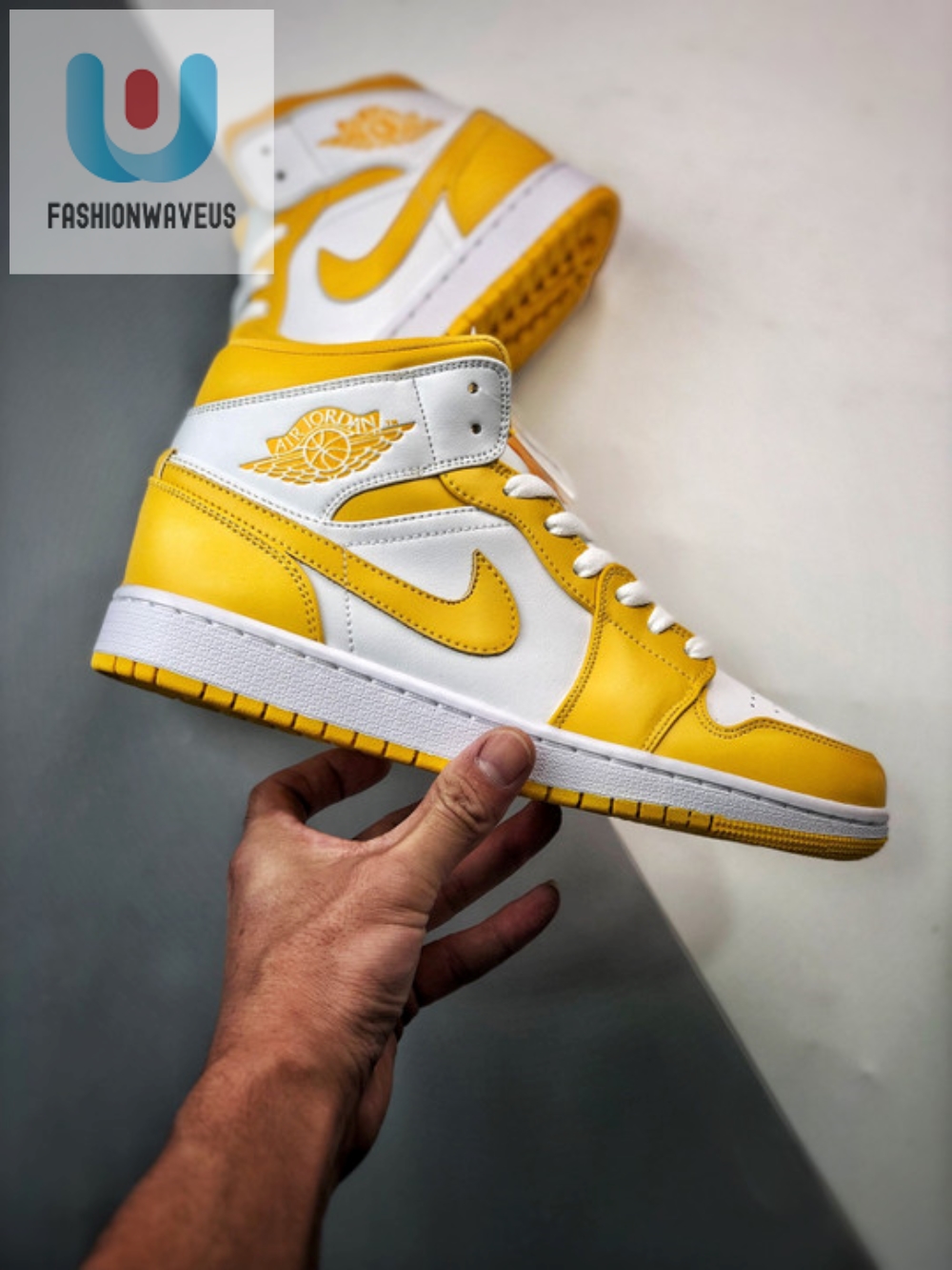 Air Jordan 1 Mid Pollen White Yellow Bq6472117 