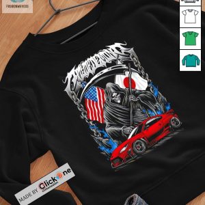 Toyota Gr86 Grim Reaper American Flag And Japanese Flag Shirt fashionwaveus 1 2