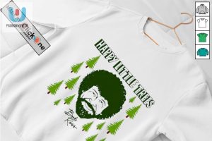 Happy Little Tree Bob Ross Signature Shirt fashionwaveus 1 2