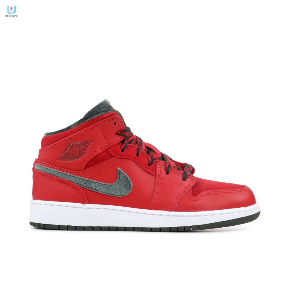 Air Jordan 1 Mid Premium Bg Red Dark 619049631 Mattress Sneaker Store 