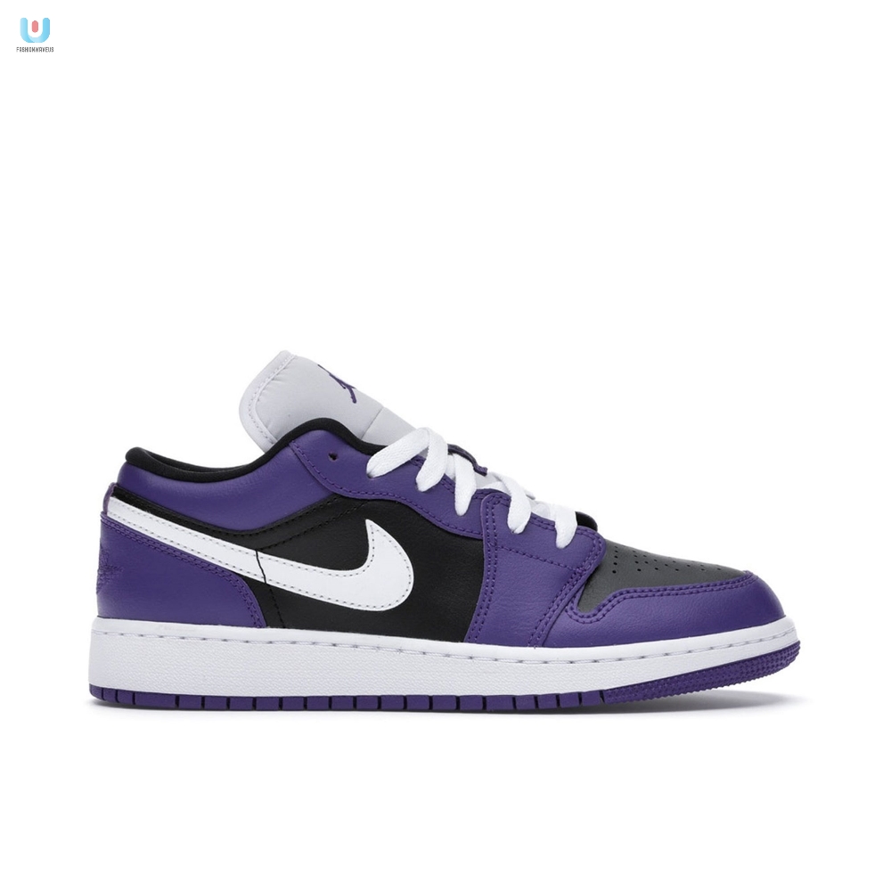 Air Jordan 1 Low Court Purple Black Gs 553560501 Mattress Sneaker Store 