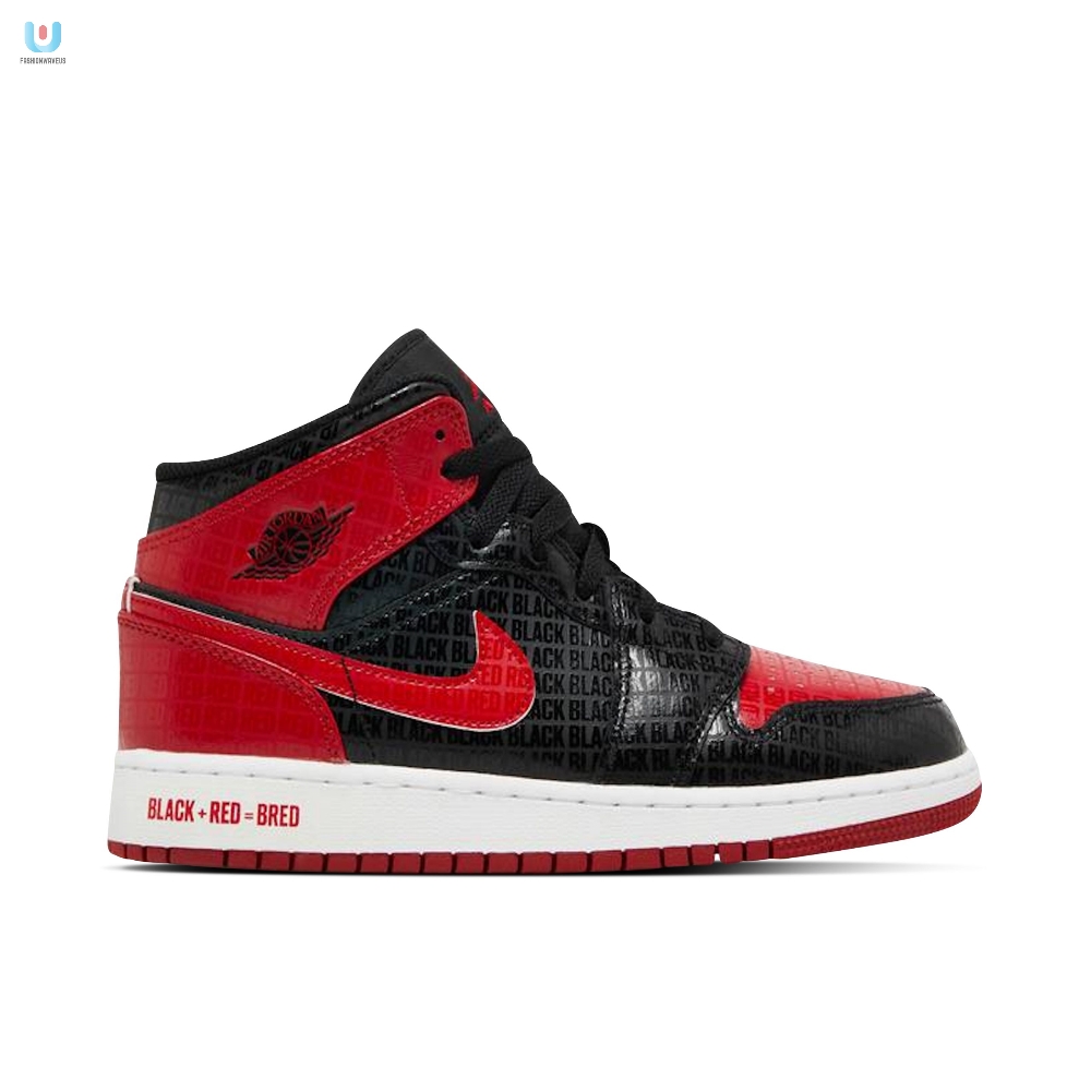 Air Jordan 1 Mid Bred Text Gs Dm9650001 Mattress Sneaker Store 