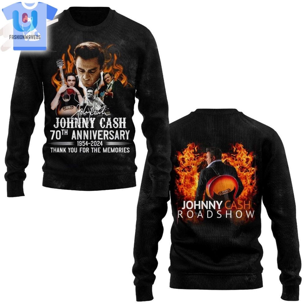 Johnny Cash 70Th Anniversary 19542024 Thank You For The Memories Hoodie 