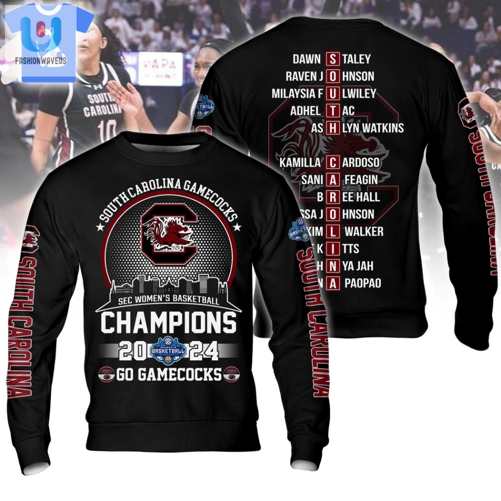 South Carolina Gamecocks Sec Womens Basketball Champions 2024 Go Gamecocks Hoodie Black 