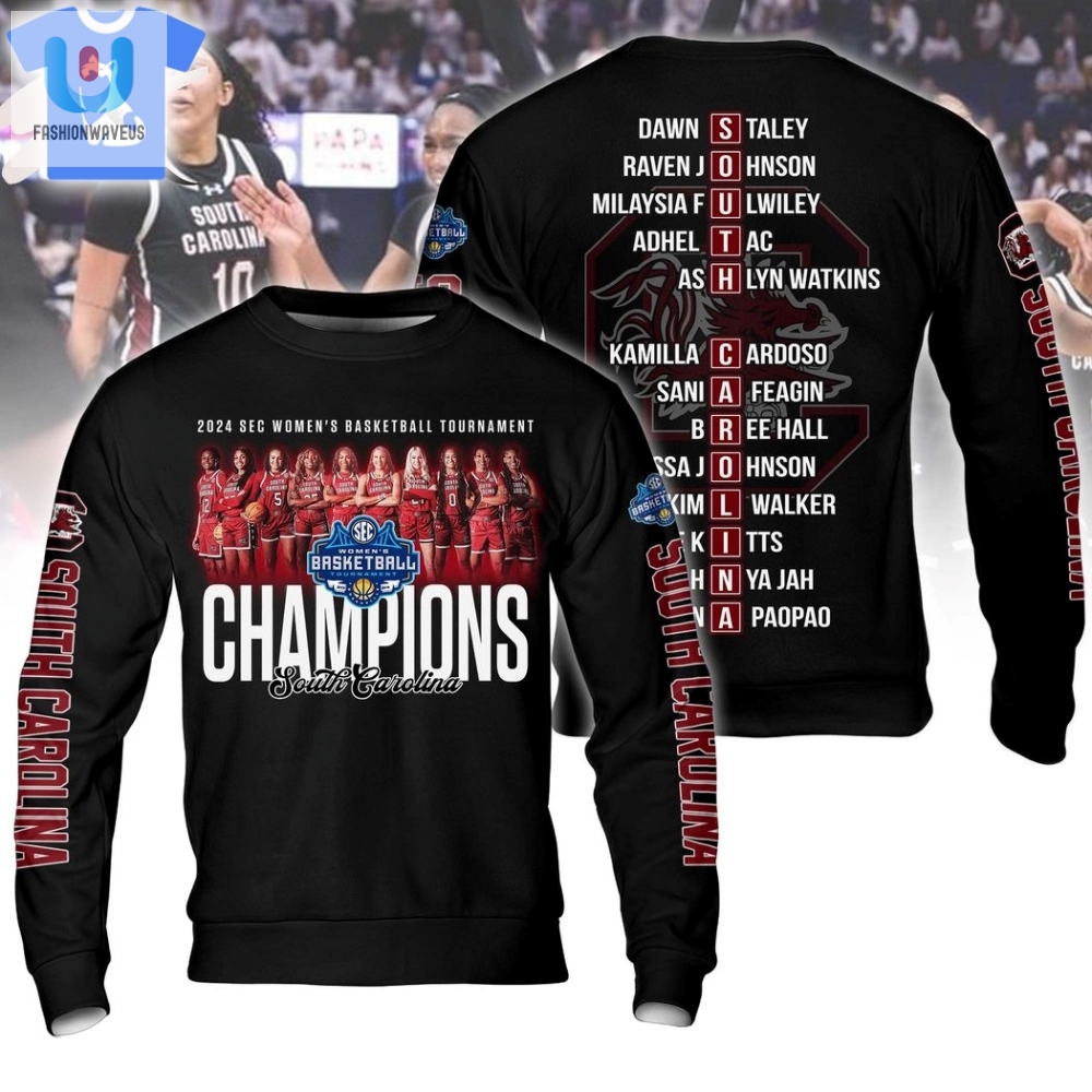 2024 Sec Womens Basketball Tournament Champions South Carolina Gamecocks Hoodie Black 