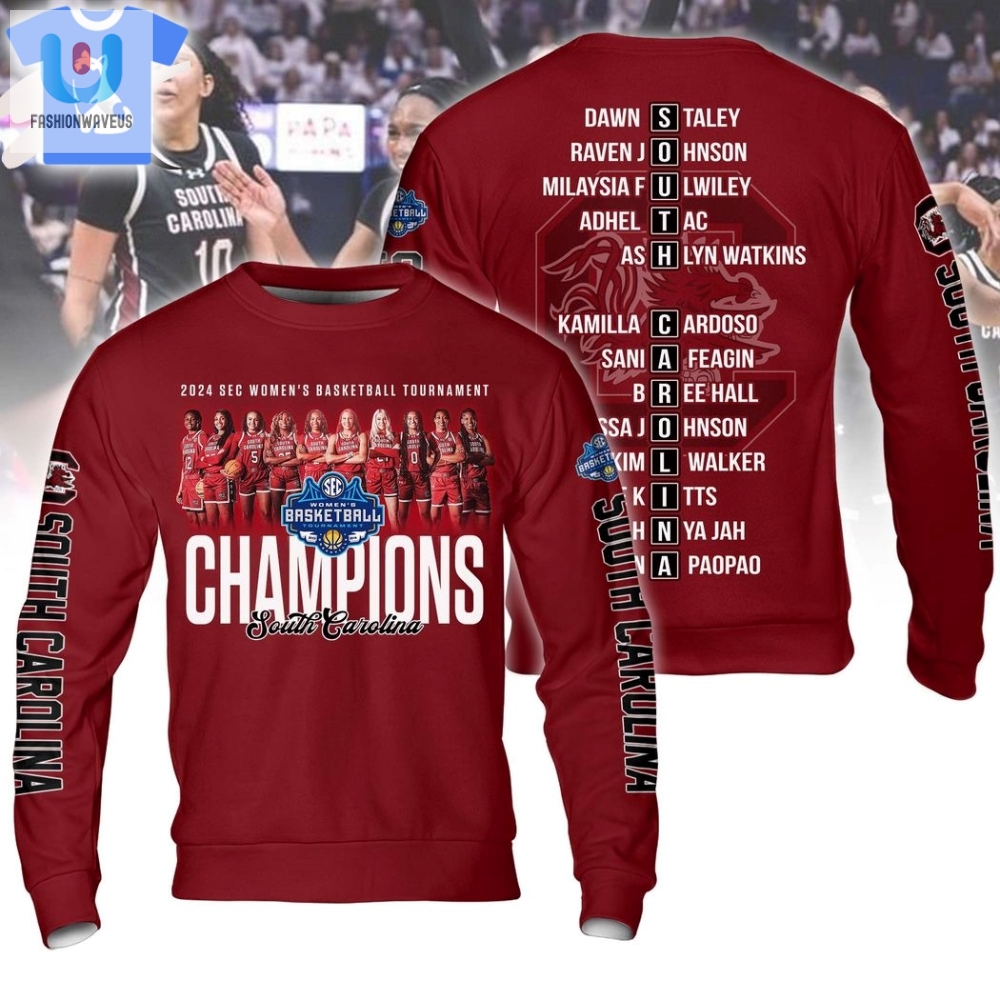 2024 Sec Womens Basketball Tournament Champions South Carolina Gamecocks Hoodie Garnet 