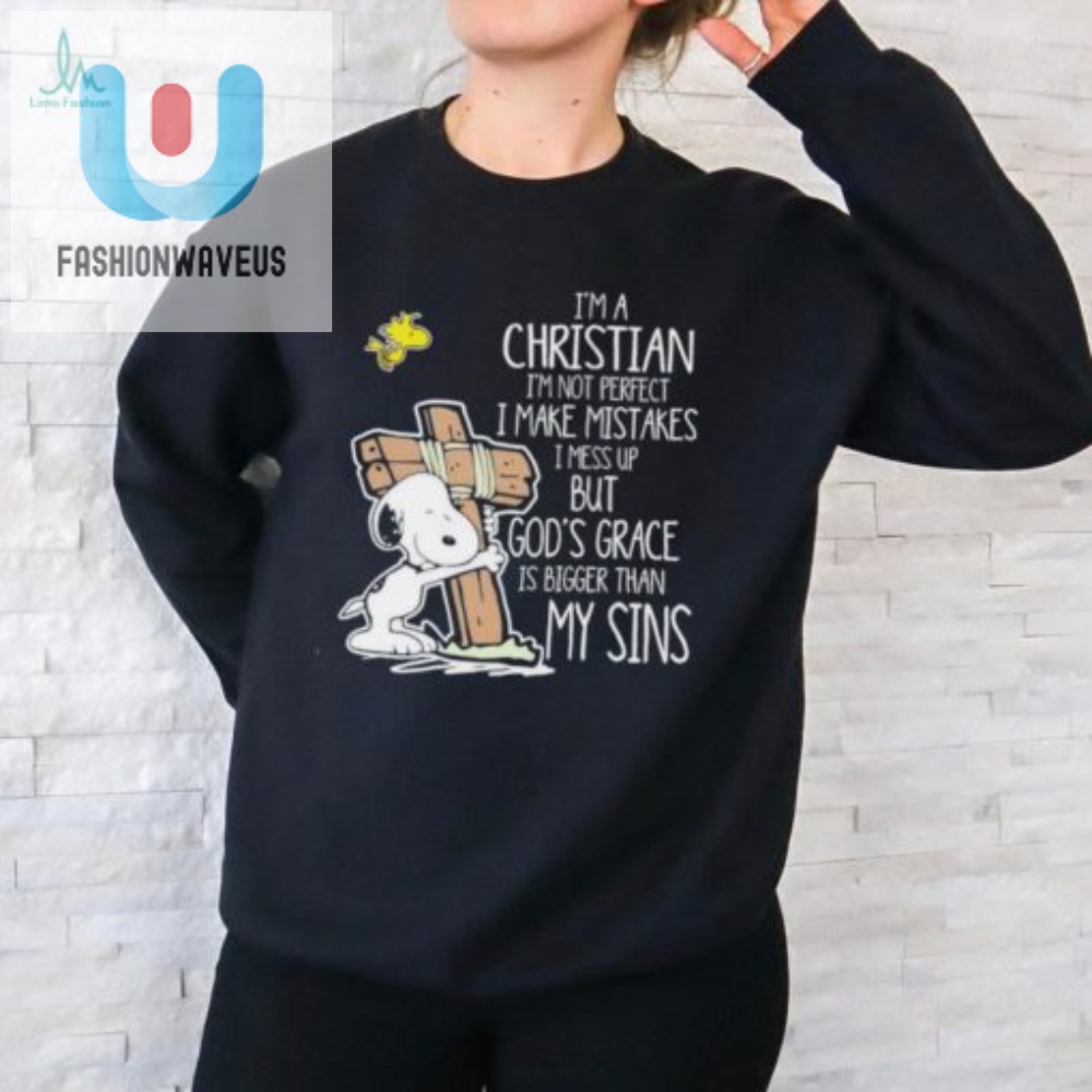 Snoopy Im A Christian Im Not Perfect I Make Mistakes I Mess Up But Gods Grace Shirt 