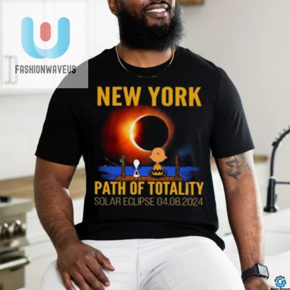 Snoopy And Charlie New York Path Of Totality Solar Eclipse April 8 2024 T Shirt 