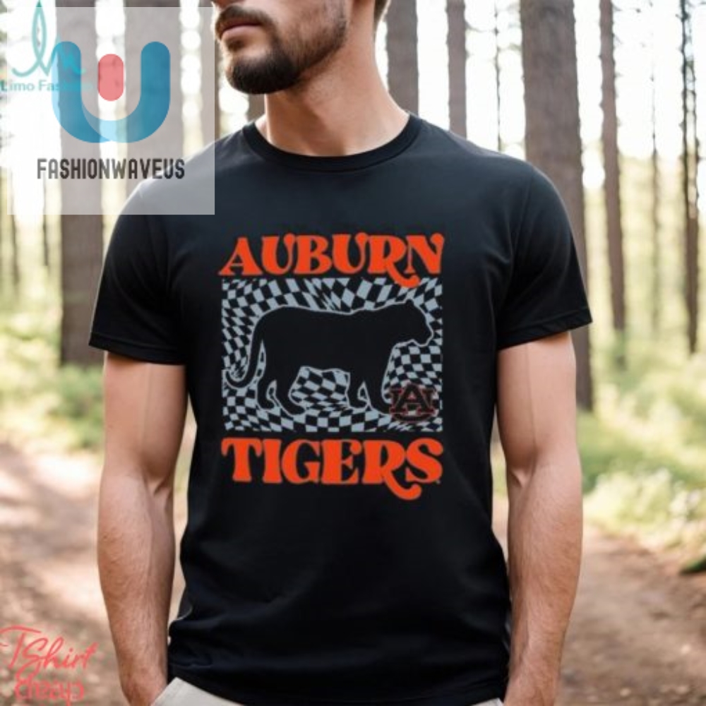 Official Auburn Tigers Womens Comfort Colors Checkered Mascot Shirt 
