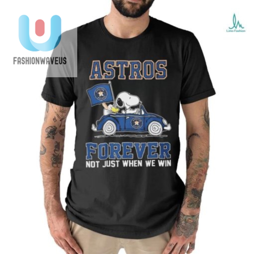 Peanuts Snoopy And Woodstock Driving Car Houston Astros Forever Not Just When We Win Shirt 