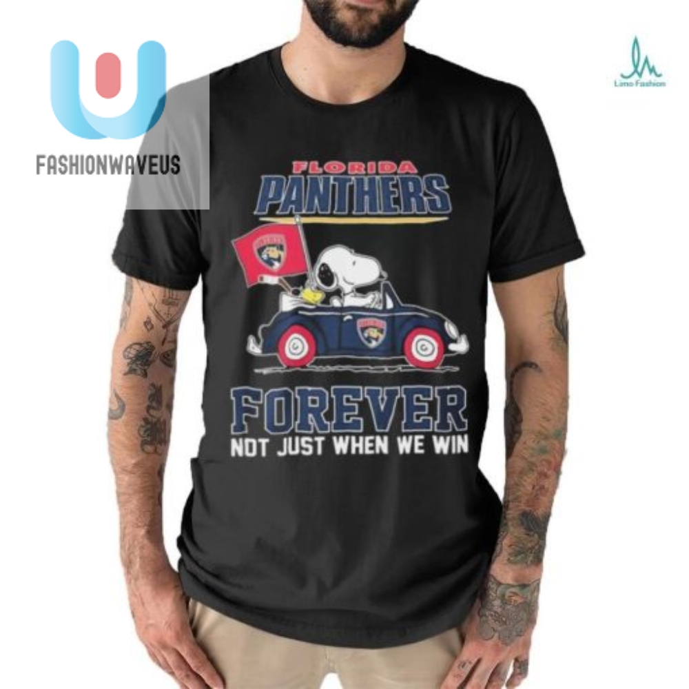 Peanuts Snoopy And Woodstock Florida Panthers On Car Forever Not Just When We Win Shirt 