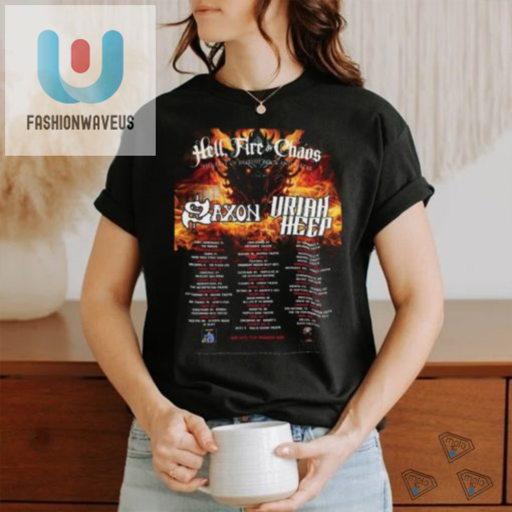Original Saxon  Uriah Heep 2024 Us Co Headline Tour Shirt 