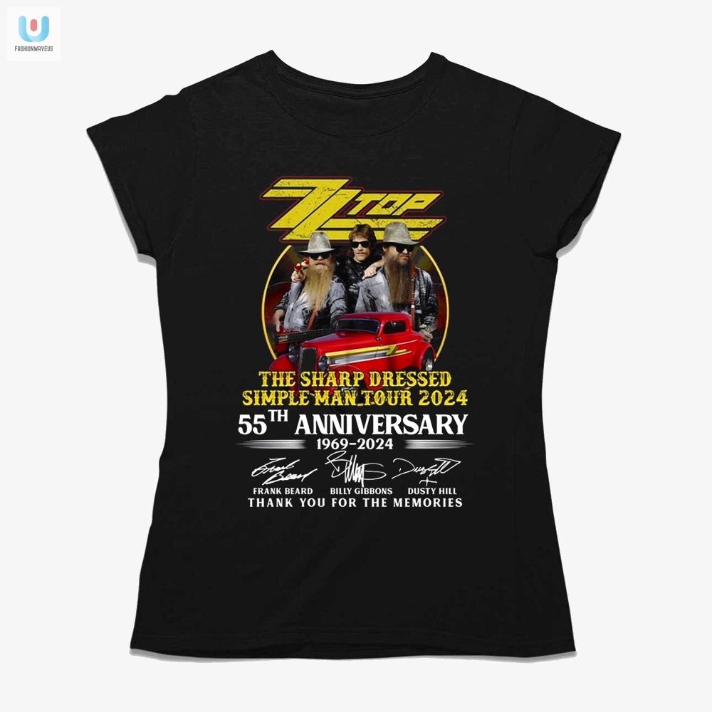 Zz Top Sharp Dressed Simple Man Tour 2024 55Th Anniverasry 19692024 Thank You Tshirt 