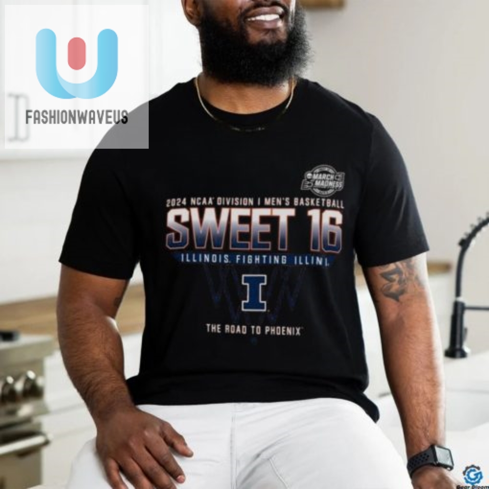 Illinois Fighting Illini Sweet 16 Di Mens Basketball 2024 The Road To Phoenix Shirt fashionwaveus 1