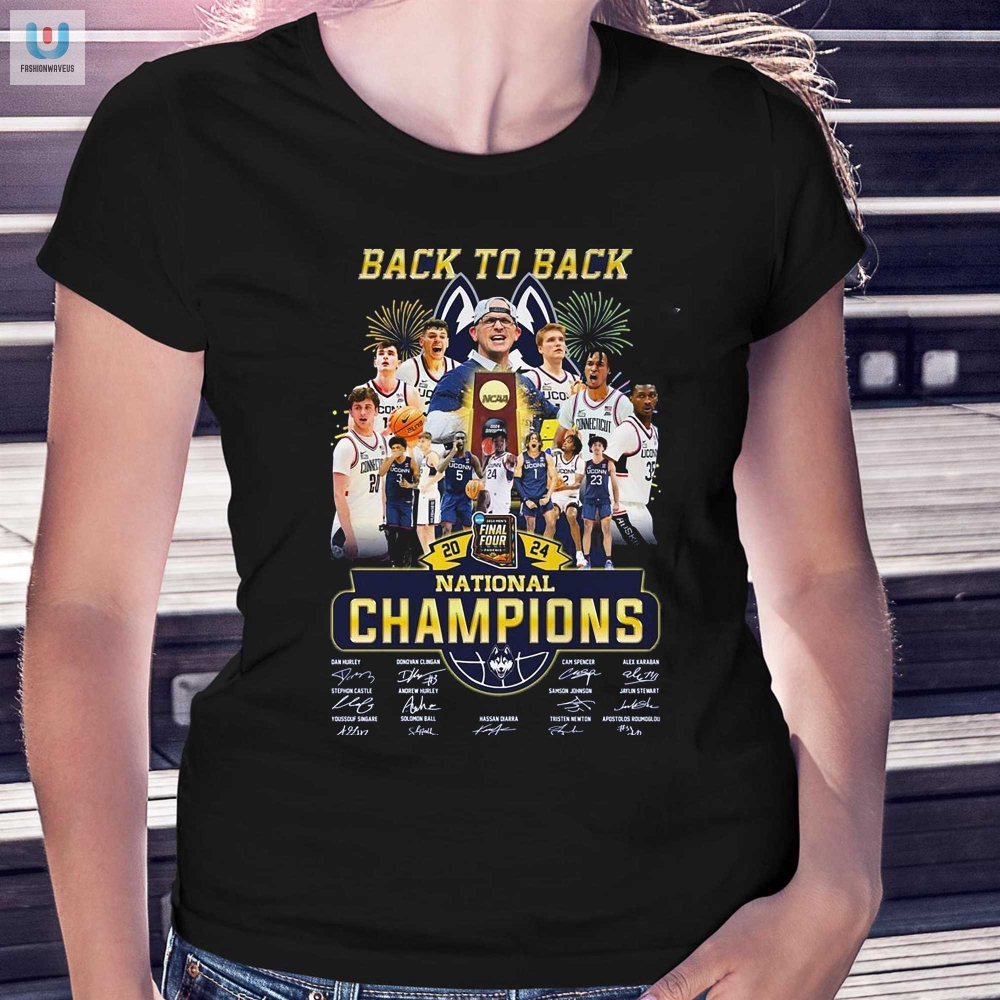 Back To Back 2024 National Champions Uconn Huskies Tshirt 