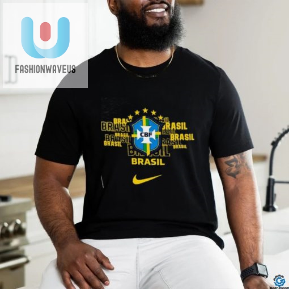 Nike Black Brazil National Team Varsity Space Dye T Shirt 