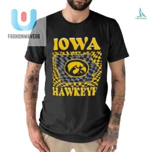 Iowa Hawkeyes Womens Comfort Colors Checkered Mascot T Shirt fashionwaveus 1 2