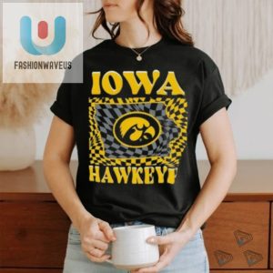 Iowa Hawkeyes Womens Comfort Colors Checkered Mascot T Shirt fashionwaveus 1 3