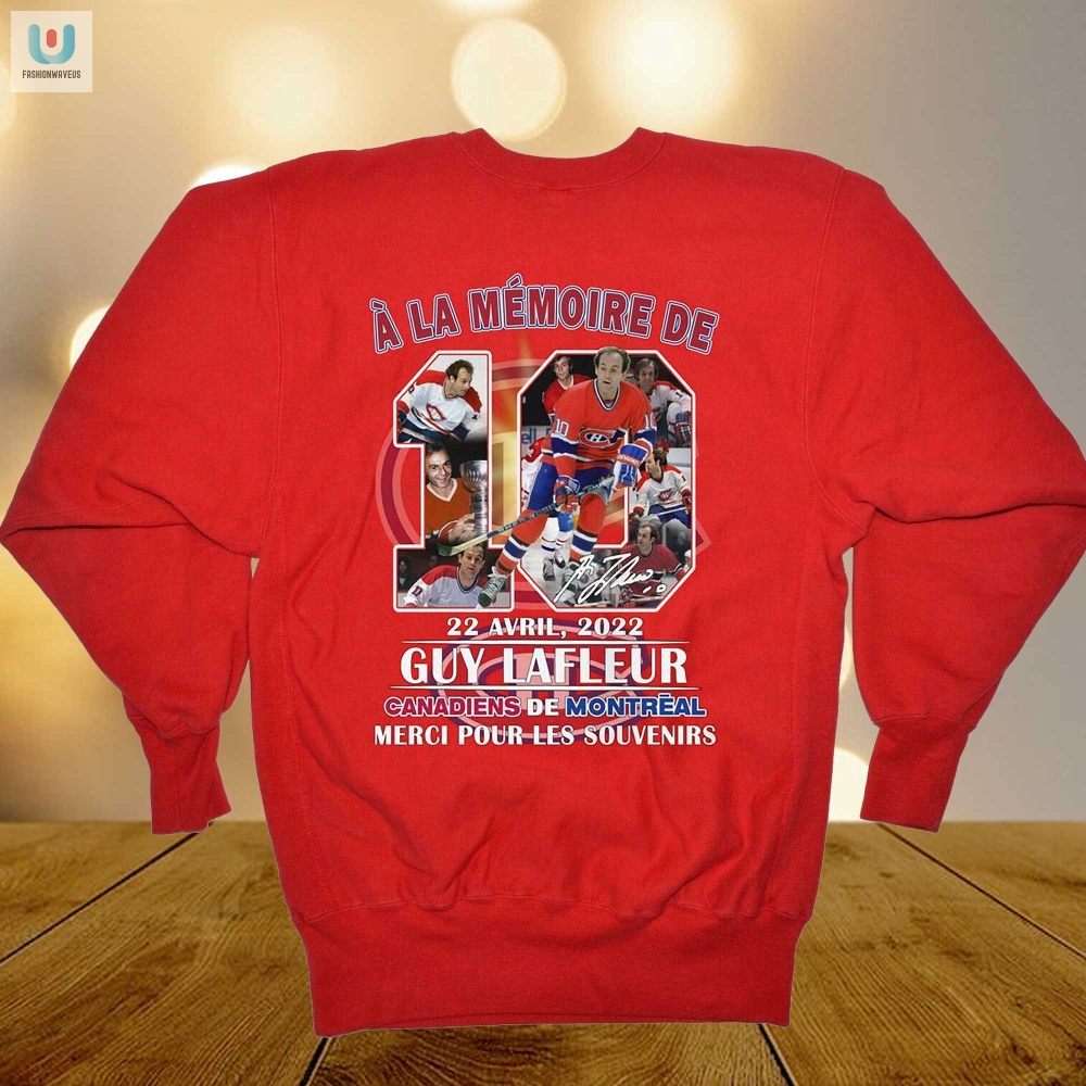 A La Memoire De 22 Avril 2022 Guy Lafleur Canadiens De Montreal Merci Pour Les Souvenirs Tshirt 