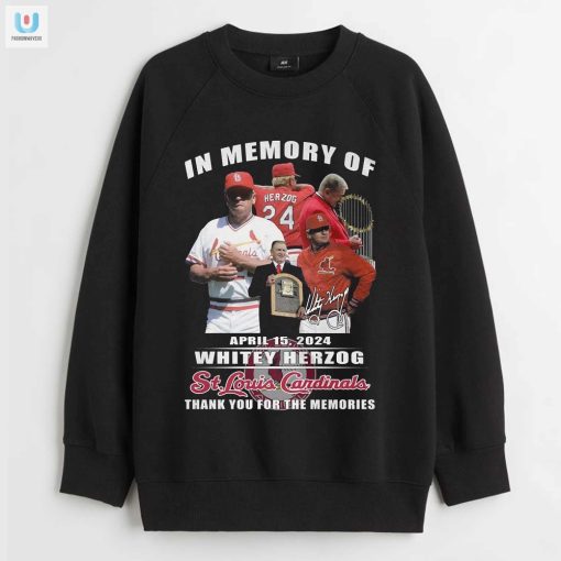 In Memory Of April 15 2024 Whitey Herzog St Louis Cardinals Thank You For The Memories Tshirt fashionwaveus 1 3
