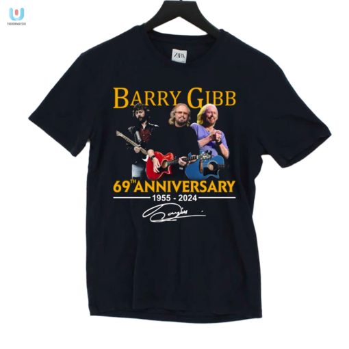 Barry Gibb 69Th Anniversary 19552024 Signature Tshirt fashionwaveus 1