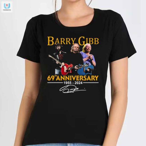 Barry Gibb 69Th Anniversary 19552024 Signature Tshirt fashionwaveus 1 1