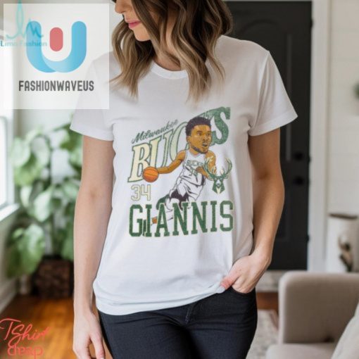 Milwaukee Bucks Giannis Antetokounmpo Caricature T Shirt fashionwaveus 1