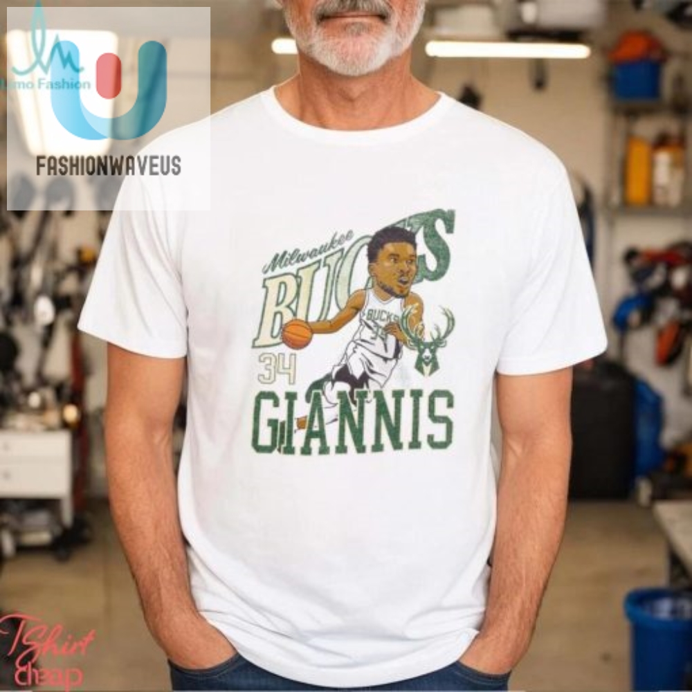 Milwaukee Bucks Giannis Antetokounmpo Caricature T Shirt 
