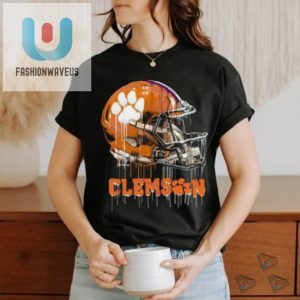 Clemson Tigers Team Logo Dripping Helmet T Shirt fashionwaveus 1 1