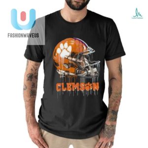 Clemson Tigers Team Logo Dripping Helmet T Shirt fashionwaveus 1 2