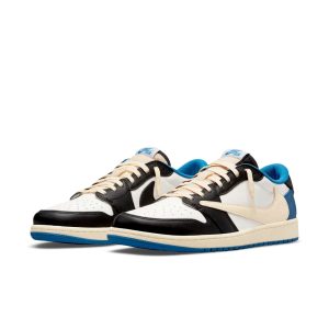 Fragment Design X Travis Scott X Air Jordan 1 Retro Low Sail Black Military Blue Dm7866140 fashionwaveus 1 1