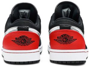 Air Jordan 1 Low Brushstroke Swoosh Black Red Da4659001 fashionwaveus 1 3