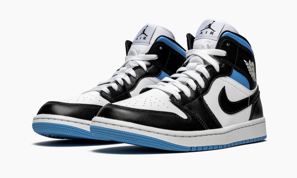 Wmns Air Jordan 1 Mid Black White University Blue 7 WMNS Air Jordan 1 Mid ‘Black / White / University Blue’