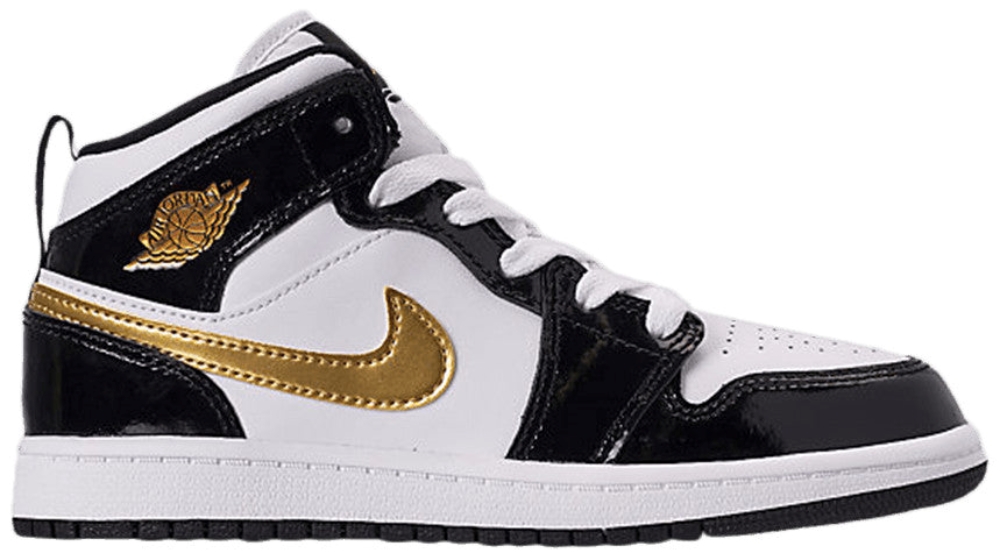 Air Jordan 1 Mid Patent Ps Black Gold Bq6932007 2 Air Jordan 1 Mid Patent PS ‘Black Gold’ BQ6932-007