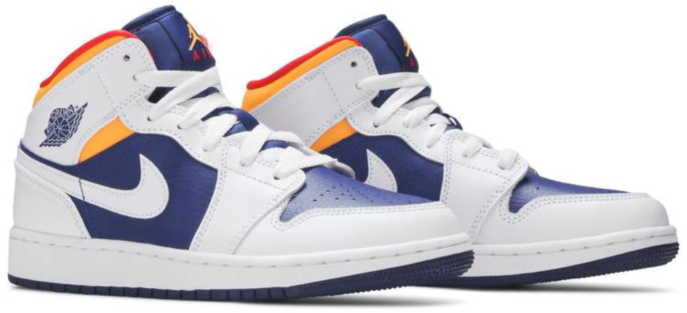 Air Jordan 1 Mid Gs White Deep Royal Blue 554725131 6 Air Jordan 1 Mid GS ‘White Deep Royal Blue’ 554725-131